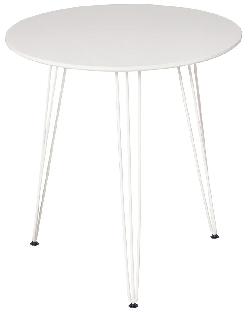 HOMCOM Masă de Comedor Rotundă cu Picioarele în formă de Furculiță din Metal Stil Modern Nordic pentru Bucătărie Sufragerie Cafenea Bar Ø70x75 cm Alb | Aosom Romania