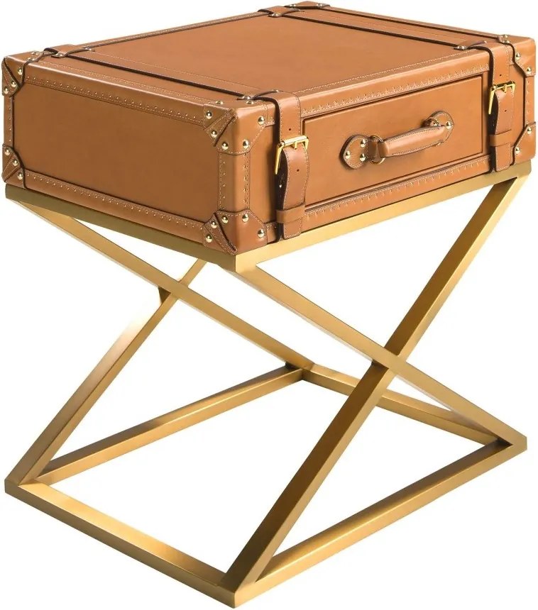 Masuta auxiliara LUX design italian Cowhide camel