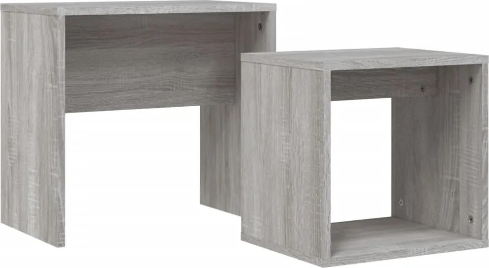 vidaXL Mese suprapuse de cafea, 2 buc, sonoma gri, lemn prelucrat