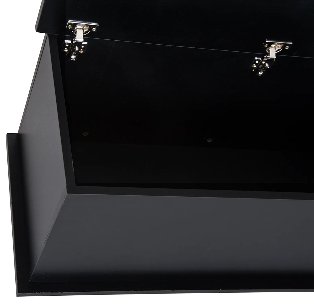 HOMCOM Cutie de depozitare cutie pentru jucării cu capacitate mare de depozitare și balamaua blocată din lemn 100 x 40 x 40 cm negru | Aosom Romania