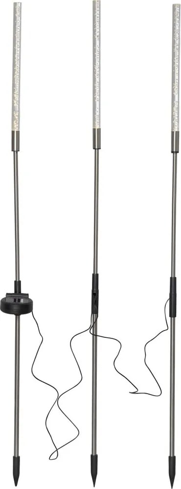 Set de 3 decorațiuni luminoase solare cu LED pentru exterior Star Trading Bubbly, înălțime 83 cm