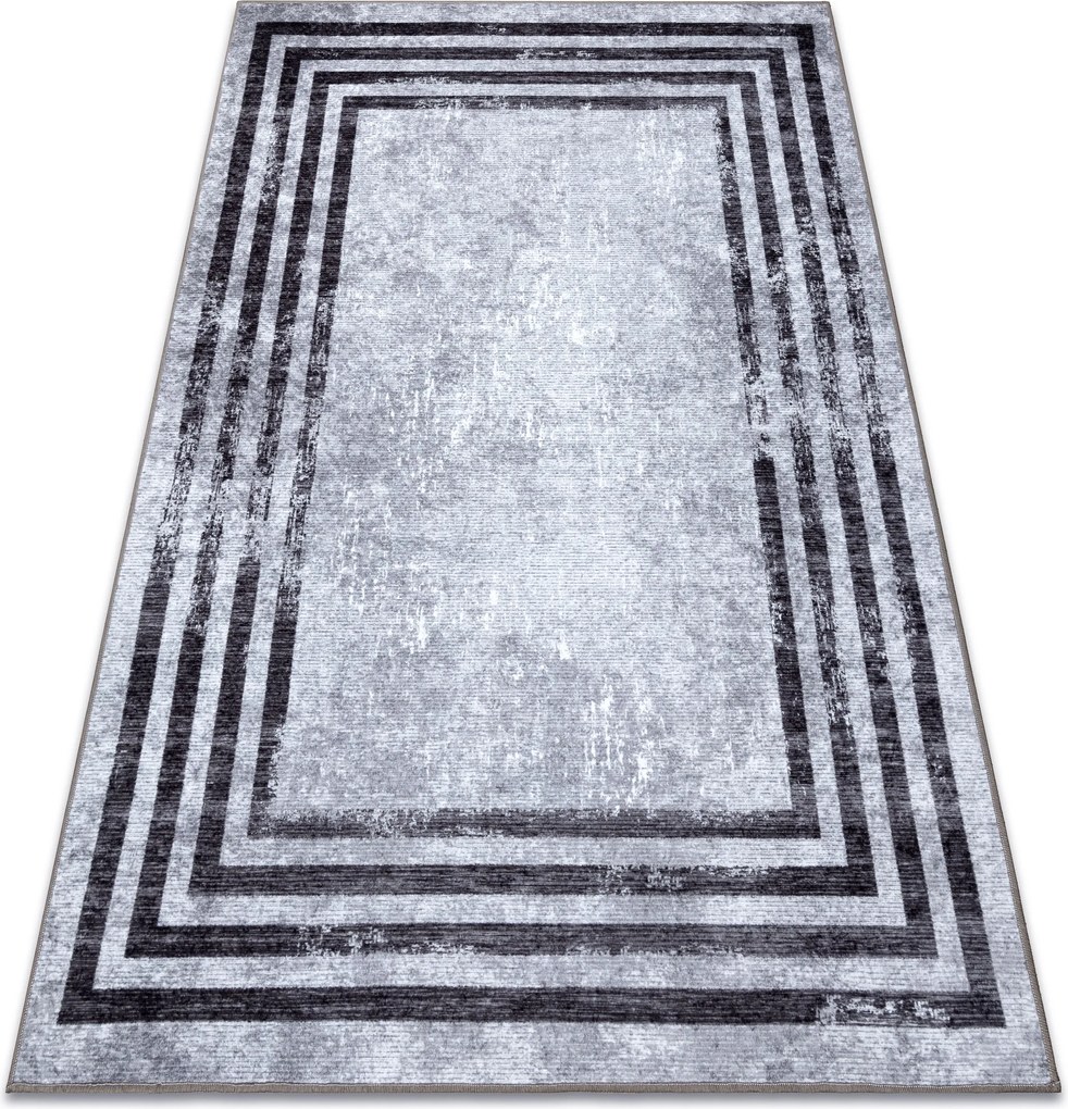 MIRO 51325.805 covor lavabil Geometric, linii anti-alunecare - gri - SECUNDAR-COTATI PRODUSUL
