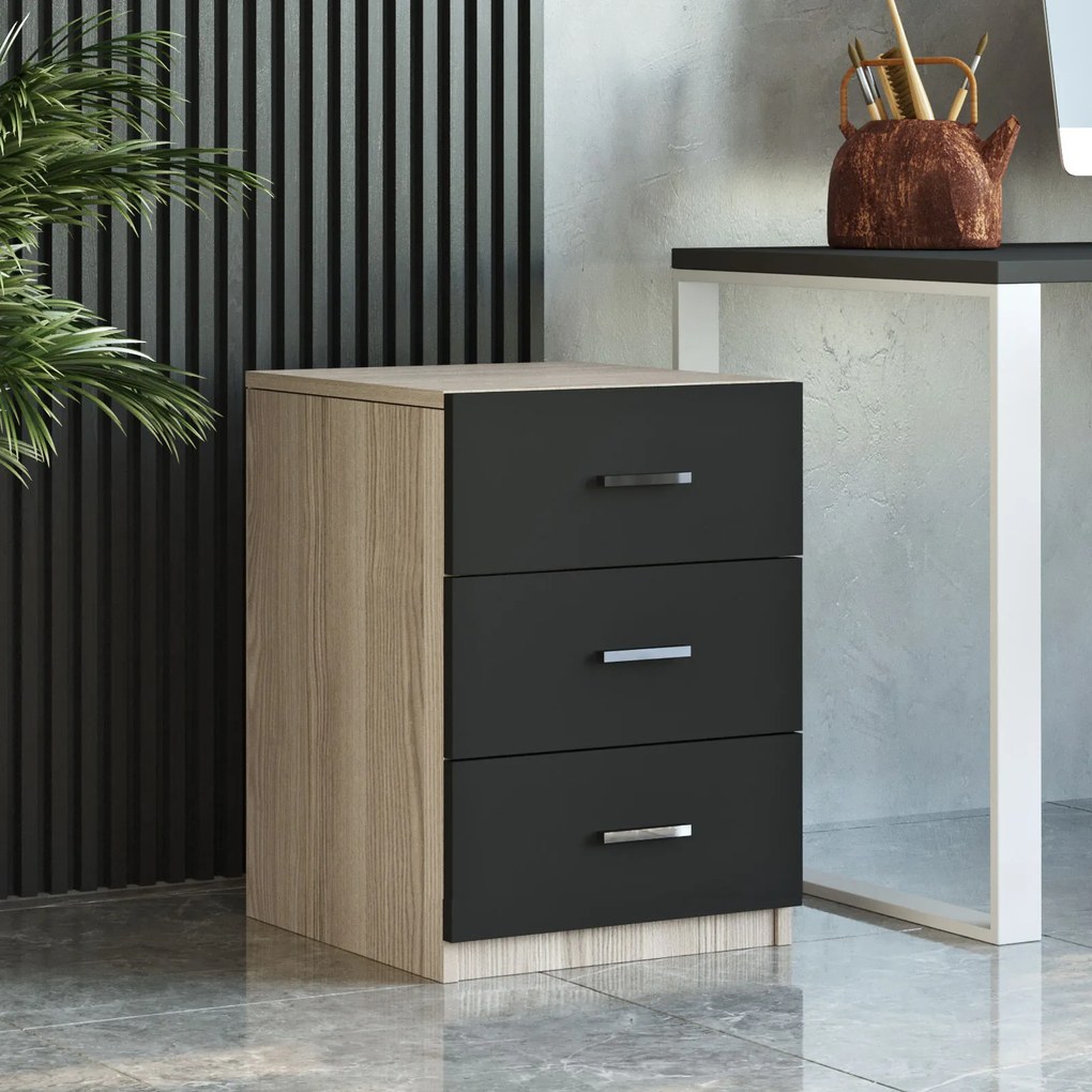 Set pentru birou Vincent 16 (stejar + negru). 1072652
