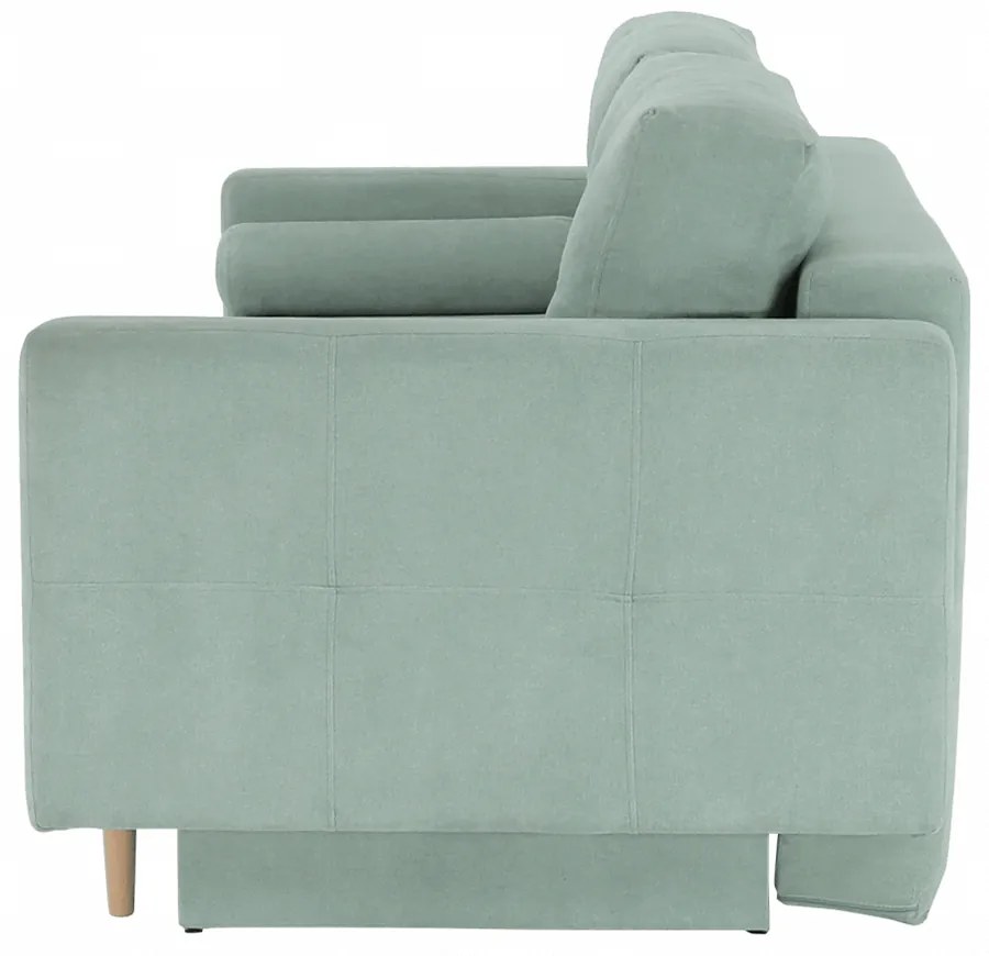 Canapea extensibilă, verde mentă textil Queens, AURELIA