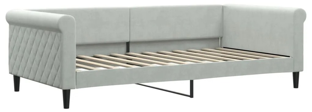 354251 vidaXL Cadru de pat, gri deschis, 100x200 cm, catifea