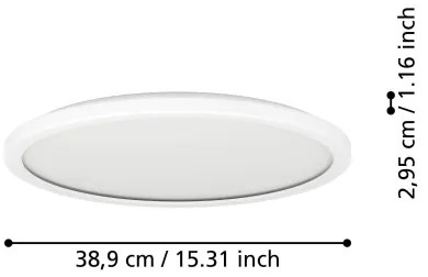 Plafonieră LED RGBW dimabilă de exterior Eglo 90142 ROVITO-Z 18,5W/230V d. 38,9cm IP44 alb