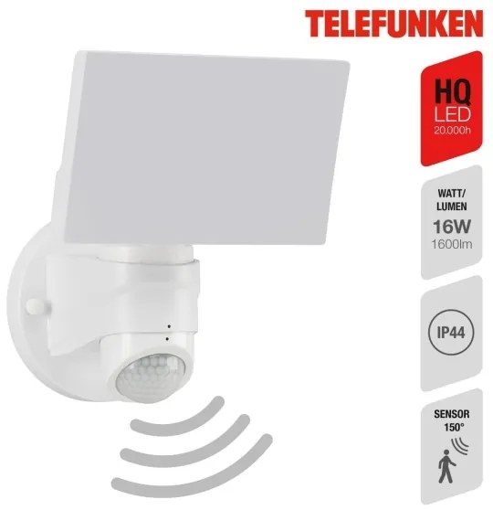 Aplică LED de exterior cu senzor Telefunken 304306TF LED/16W/230V IP44