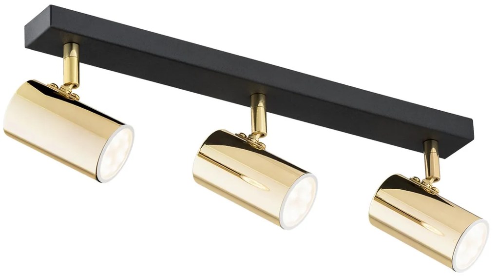 Plafoniera cu 3 spoturi design minimalist LAGOS negru/alama