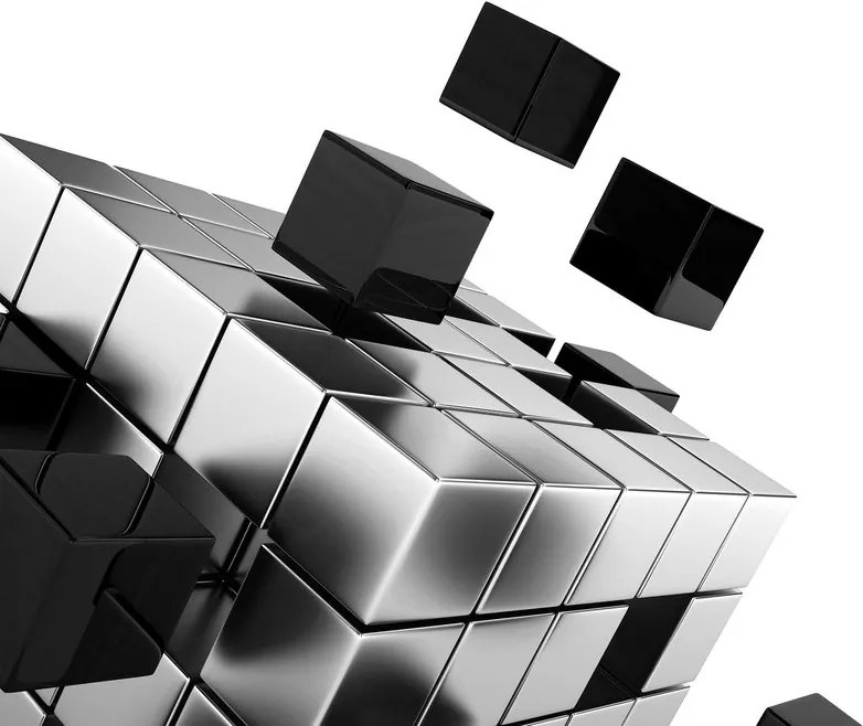 Tablou cubul strategic în design alb-negru
