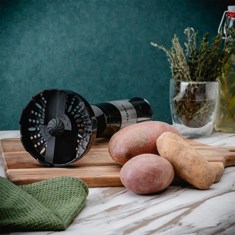 Resigilat: Blender manual Oliver Voltz OV51112JP, 1500W, 2 viteze, Atasament pentru cartofi, Lama din otel inoxidabil, Inox