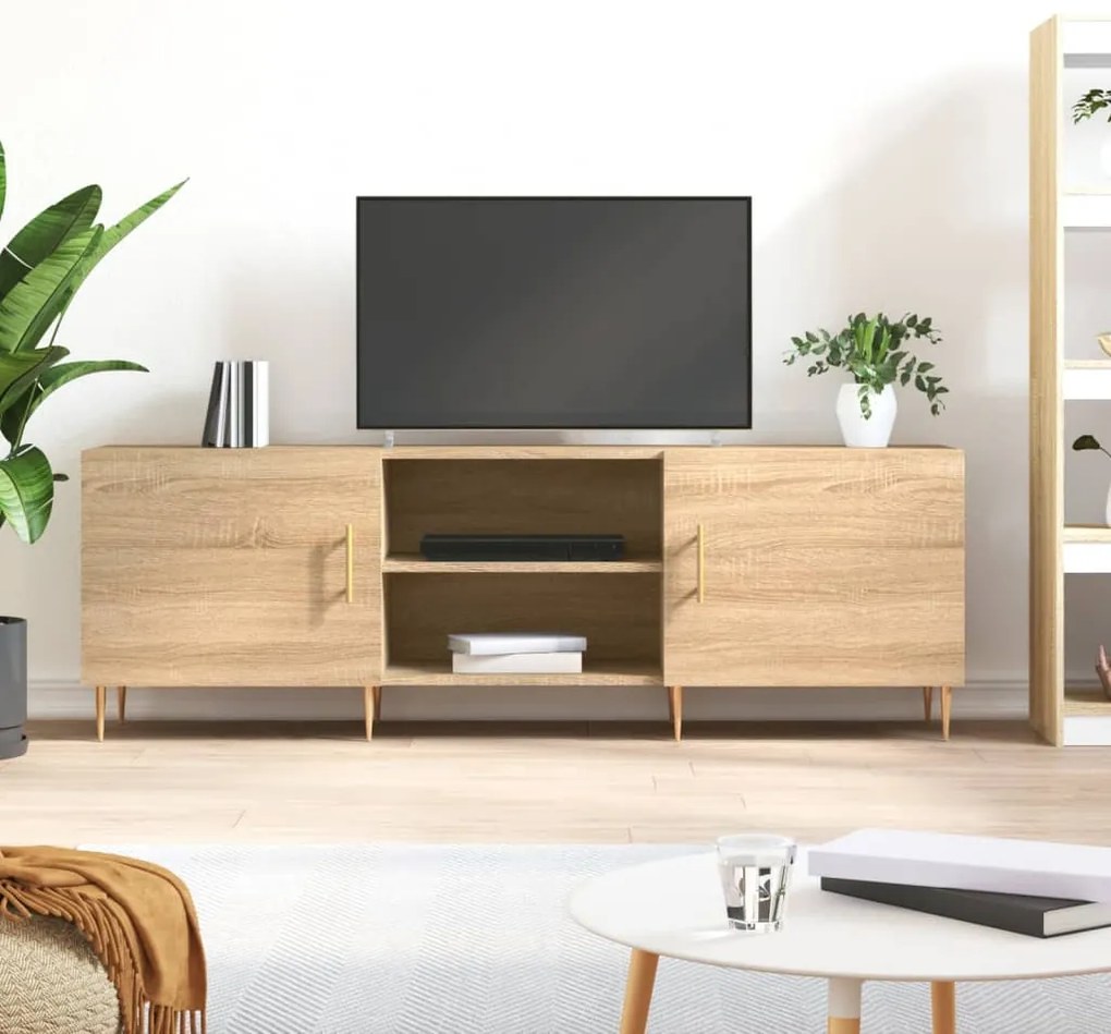 vidaXL Comodă TV, stejar sonoma, 150x30x50 cm, lemn compozit