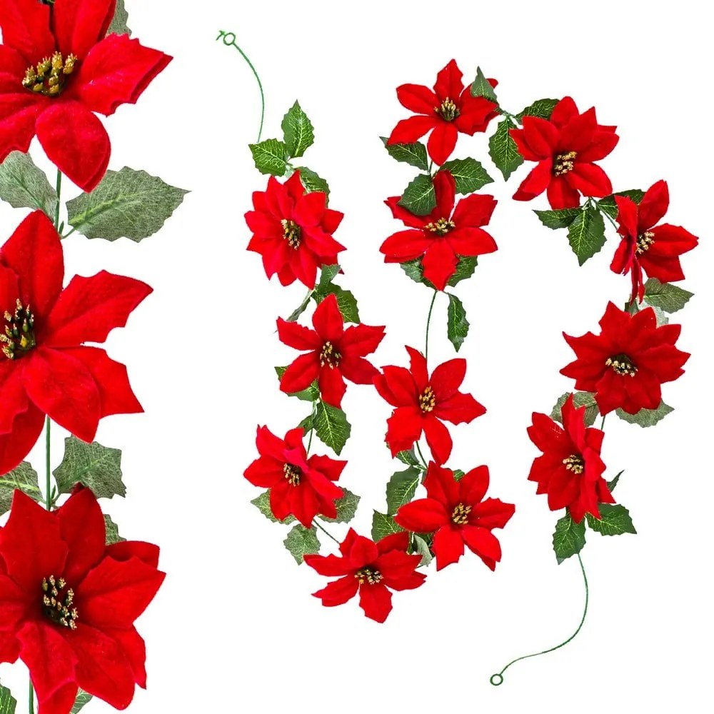 Beteală de Crăciun 180 cm Poinsettia – Casa Selección