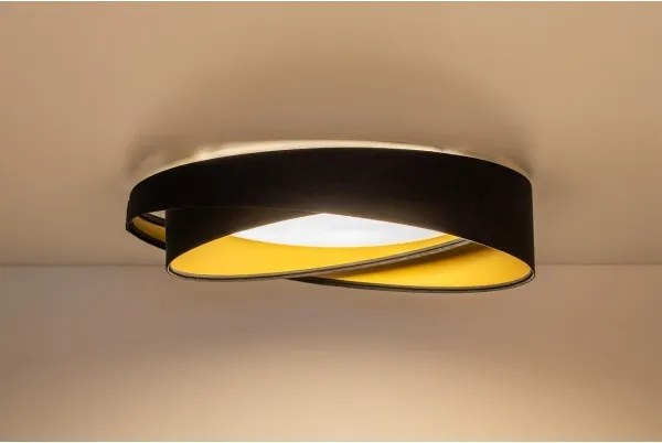 Plafonieră LED dimabilă SM GALAXY M, 24W, 230V, Ø 55 cm, negru/auriu + telecomandă inclusă