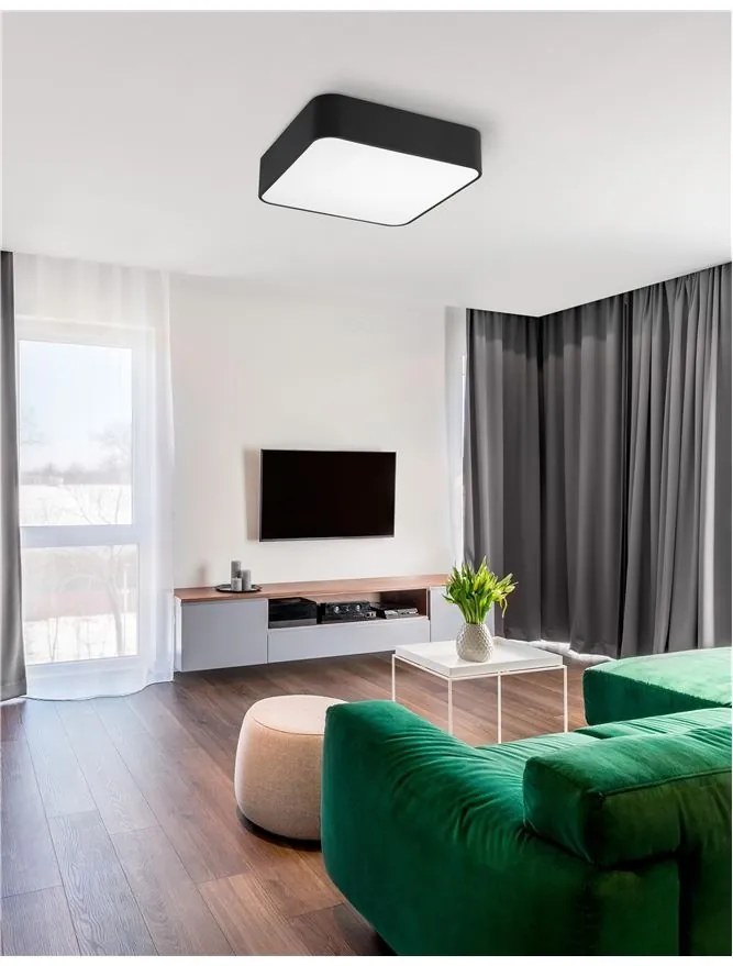 Plafoniera design modern 46x46cm Ragu negru NVL-866607