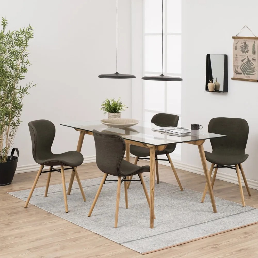 Scaune de dining verzi 2 buc. tapițate Batilda – Actona