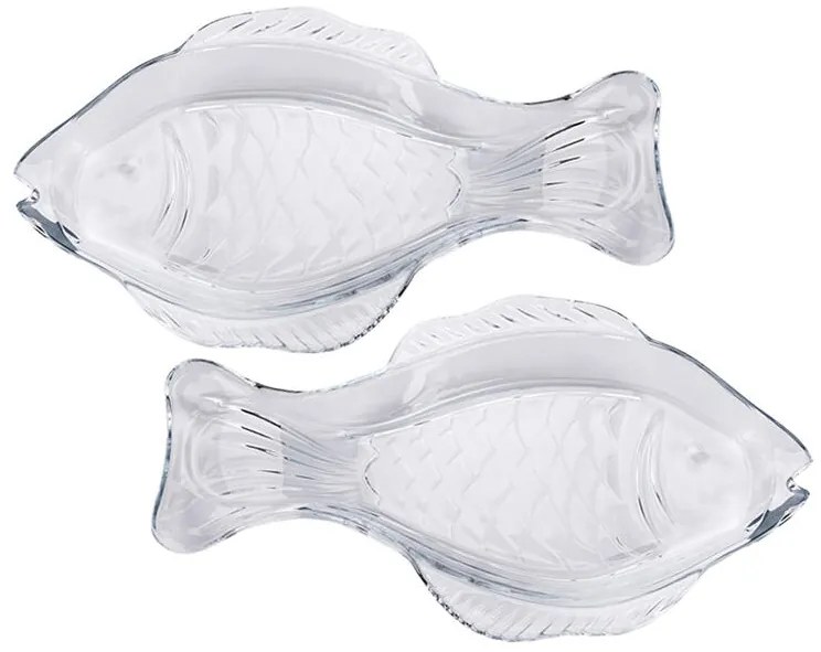 Set farfurii de sticlă PEŞTE 2 buc.