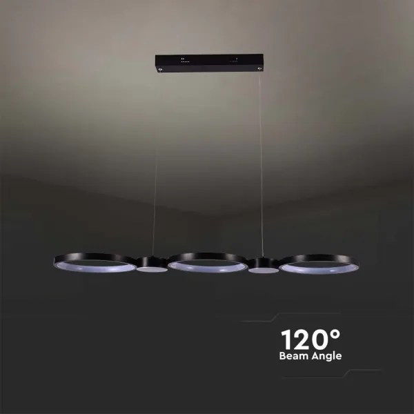 Lustră LED pe cablu LED/38W/230V 3000K negru