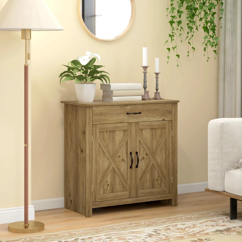 Homcom Bufet Bucatarie – Stil Country, Spatiu Depozitare Rustic | Aosom Romania