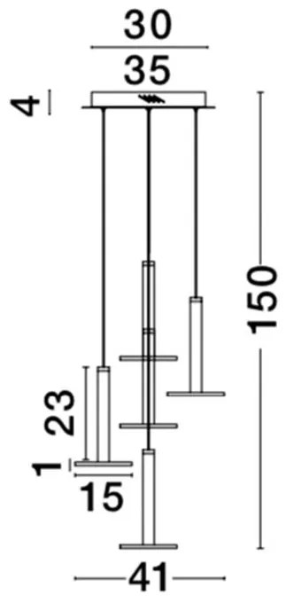 Lustra cu 5 pendule LED design modern Palencia