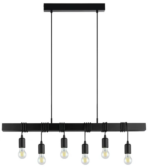 Eglo 44062 - Lustră suspendată pe cablu TOWNSHEND, 6xE27/60W/230V