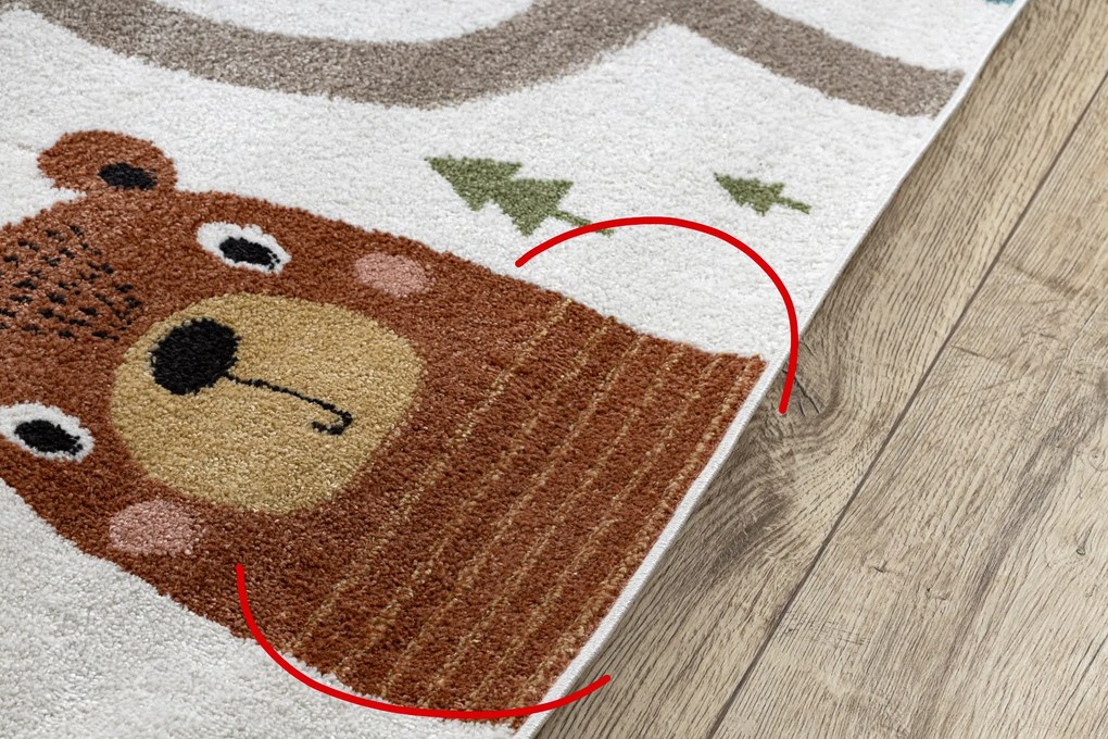 Covor FUN Polar pentru copii, străzi, pădure, cremă - SECUNDAR-COTATI PRODUSUL