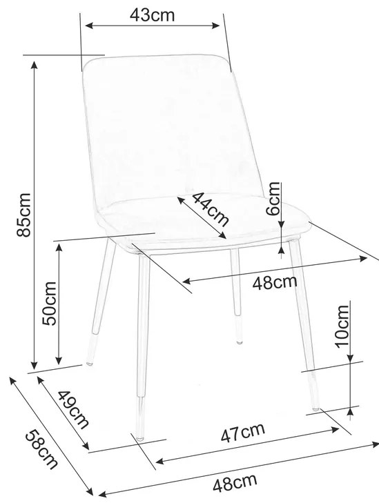 Scaun de bucaterie Jill Velvet, gri deschis