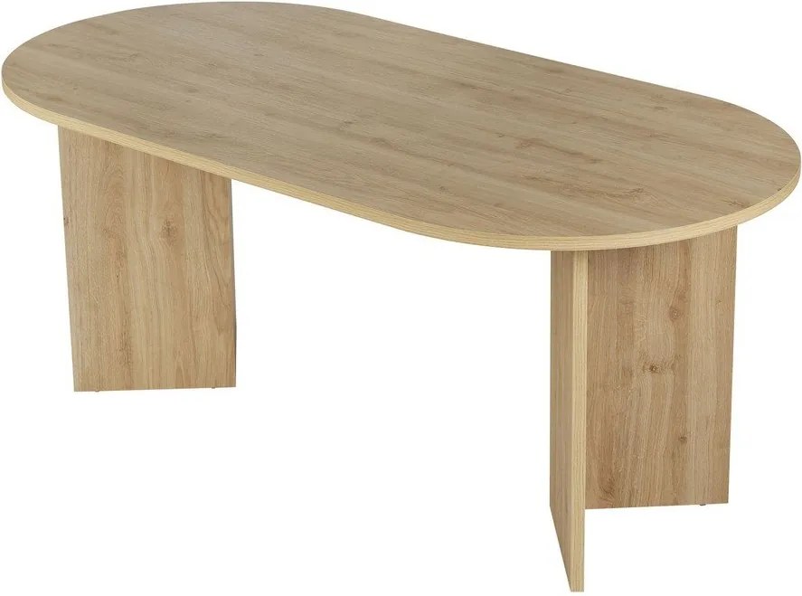 Masă de dining cu aspect de lemn de stejar 89,5x180 cm Sablin – Kalune Design