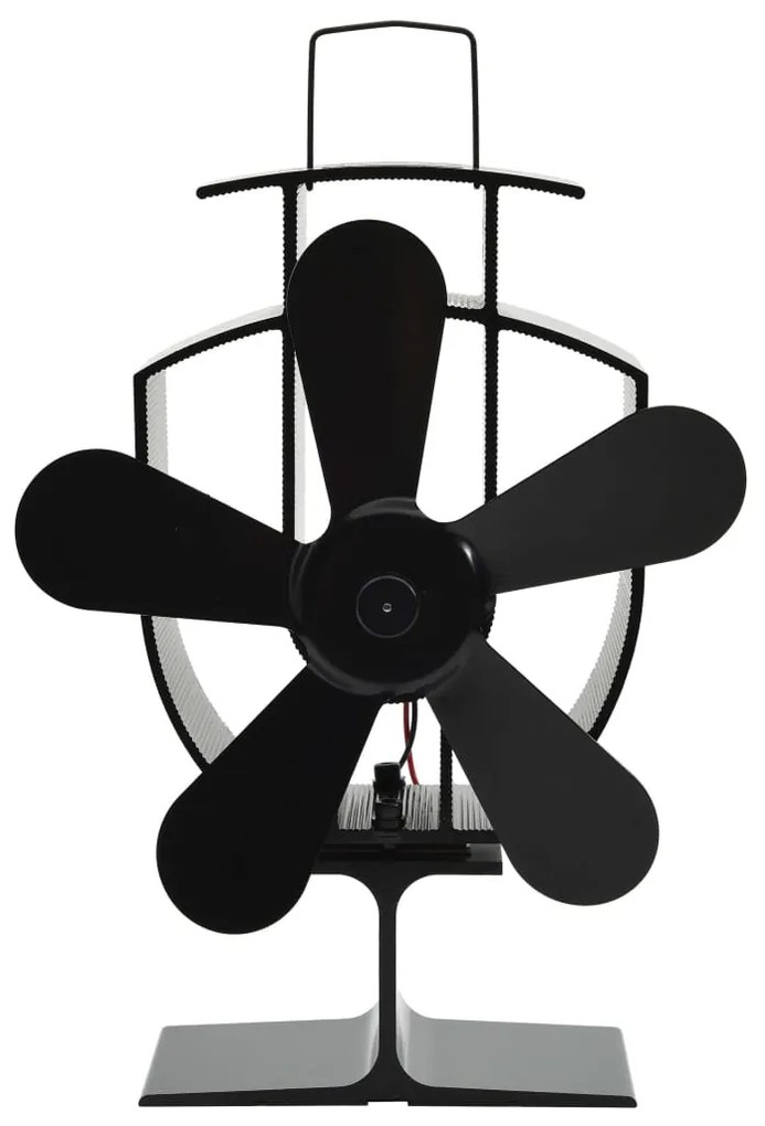vidaXL Ventilator de sobă cu alimentare termică, 5 palete, negru