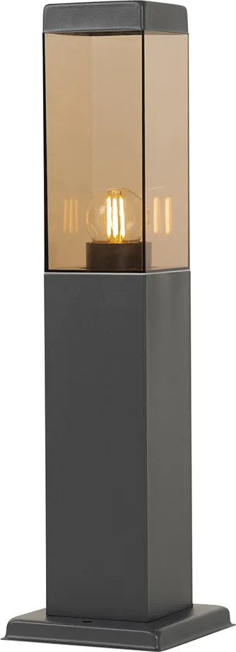 Lampa stâlp inteligentă de exterior gri închis cu fum 45 cm, inclusiv WiFi P45 - Malios