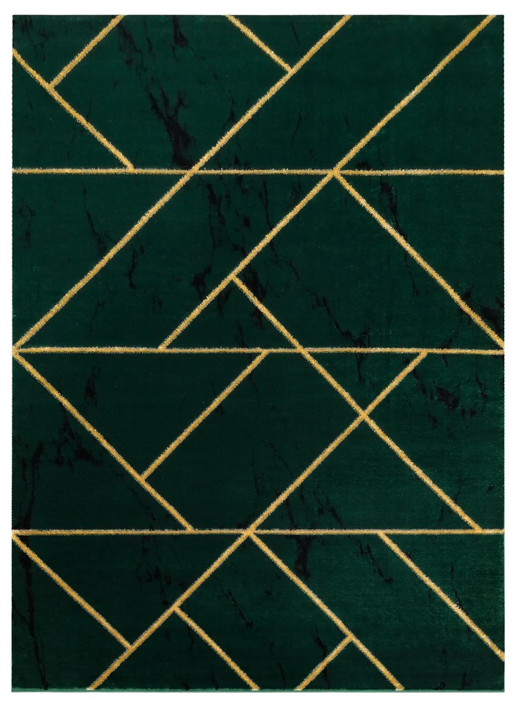 Exclusiv EMERALD covor 1012 glamour, stilat, geometric, marmură sticla verde / aur