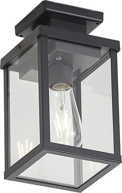 Plafonieră modernă de exterior neagră cu senzor de mișcare IP44 - Rotterdam