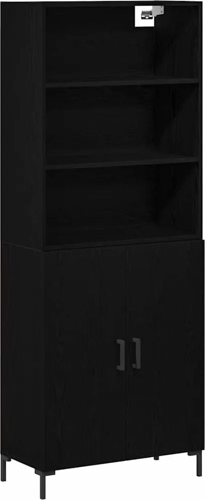 vidaXL Bufet Stejar Negru 69,5 x 34 x 180 cm Lemn compozit