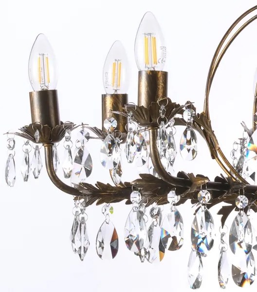 Lustră pe lanț ONLI TERESA 8xE14/6W/230V bronz