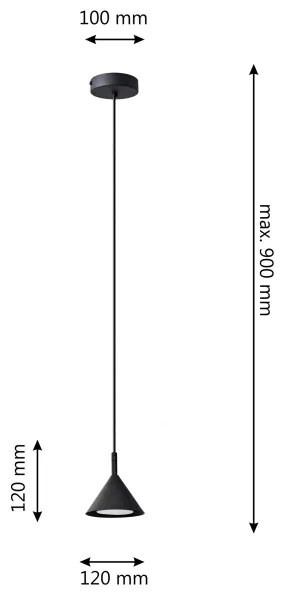 Lustră pe cablu ETNA 1xGX53/15W/230V negru