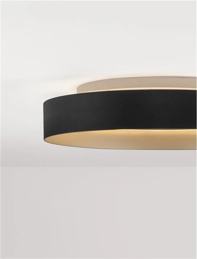 Plafoniera circulara aluminiu negru/auriu LED CCT LUMIA 45cm