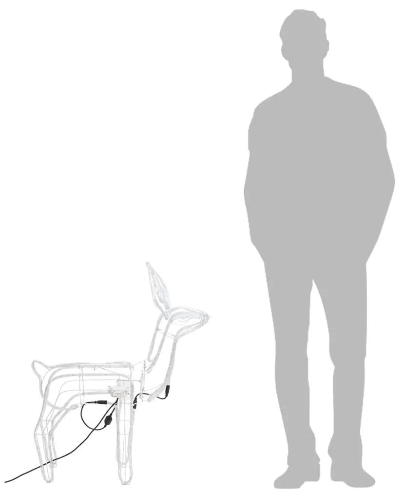 Figurine ren de Craciun cu cap mobil 3 buc alb rece 76x42x87 cm 3