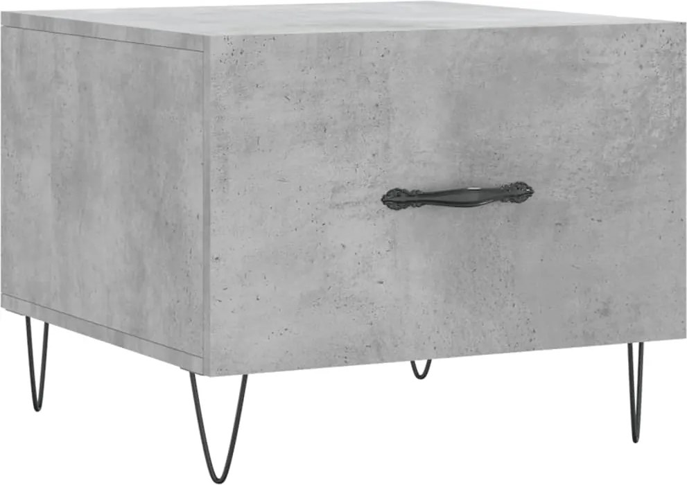 vidaXL Măsuță de cafea, gri beton, 50x50x40 cm, lemn compozit