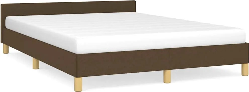 vidaXL Cadru de pat fără saltea, maro închis, 140x200 cm, textil