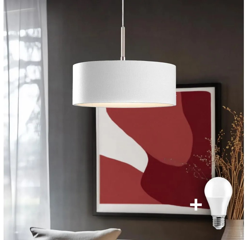 Lustră LED pe cablu Eglo TUNJA 1xE27/60W/230V alb