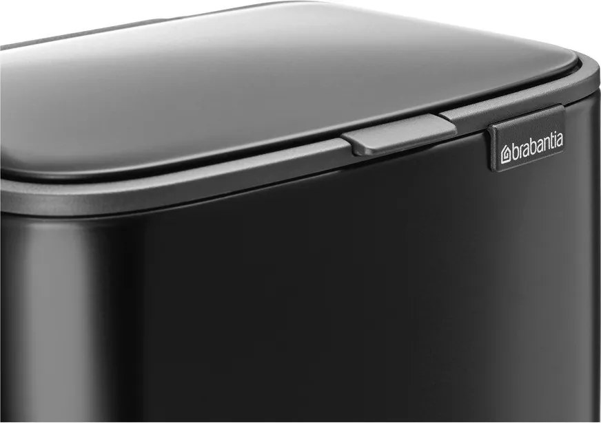 Coș de gunoi negru mat cu pedală din oțel 4 l Bo – Brabantia