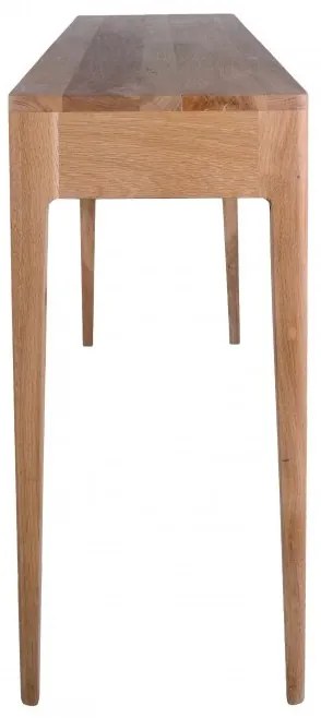 Consola natur din lemn de stejar, 2 sertare, Ernest