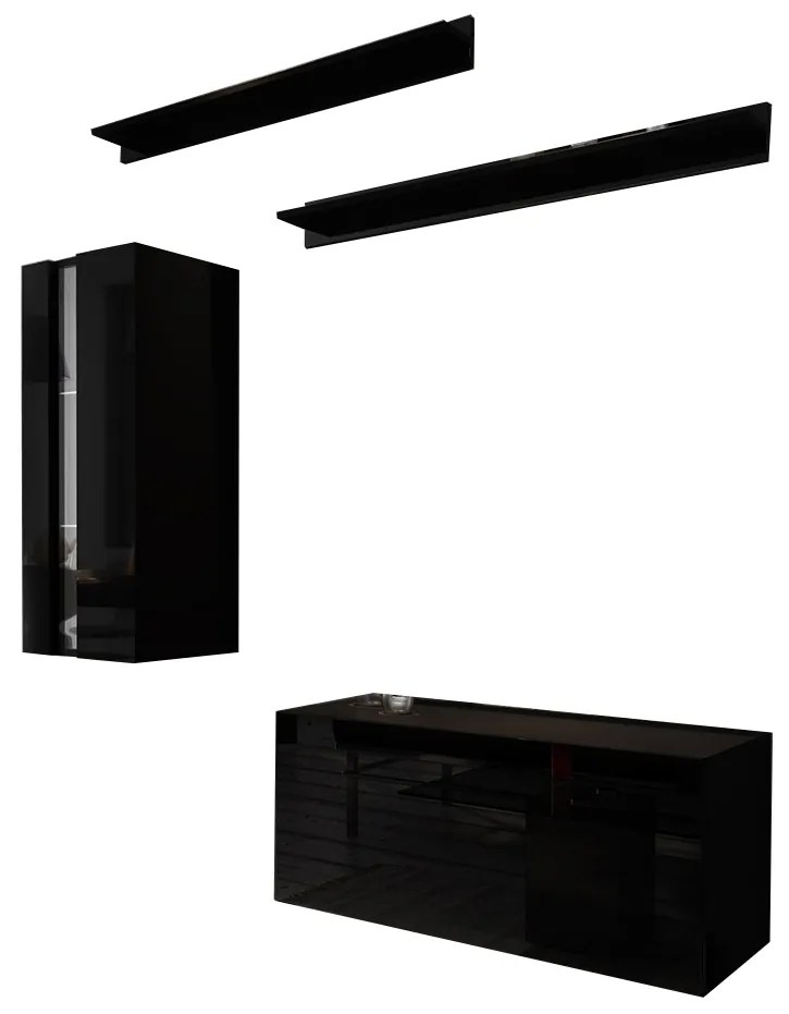 Mobilier living Bemoi (negru + negru lucios). 1007700
