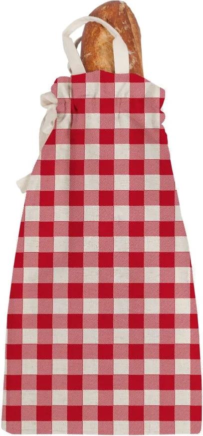 Sacoșă textilă pentru pâine Linen Couture Linen Bread Bag Red Vichy