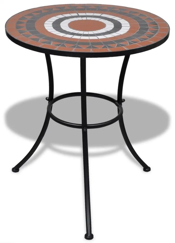 271773 vidaXL Set mobilier bistro, 3 piese, teracotă/alb, plăci ceramice