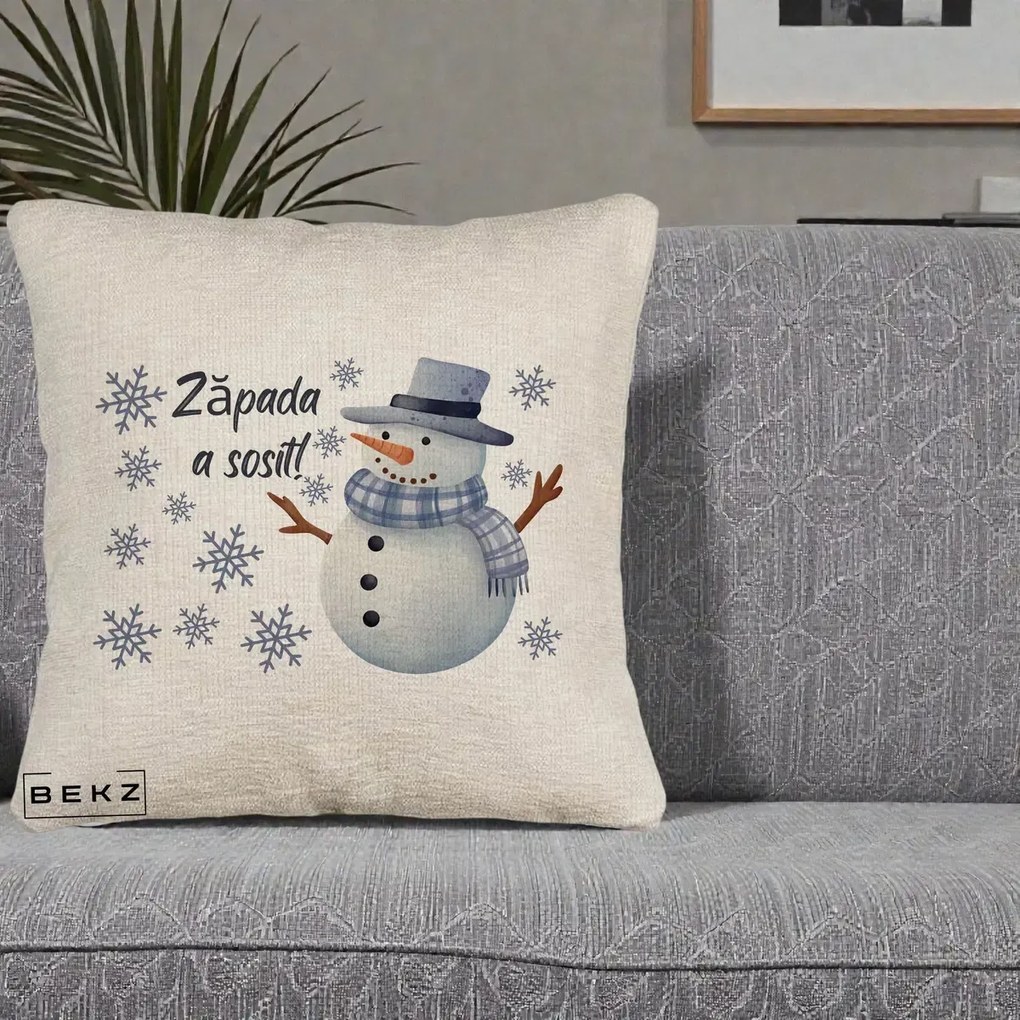 Perna Decorativa Zapada a Sosit Om de Zapada, 40x40 cm, Bej Canapea, Husa Detasabila, Perna Inclusa, BEKZ®