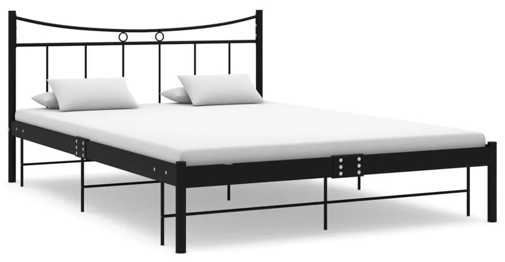 324801 vidaXL Cadru de pat, negru, 140x200 cm, metal