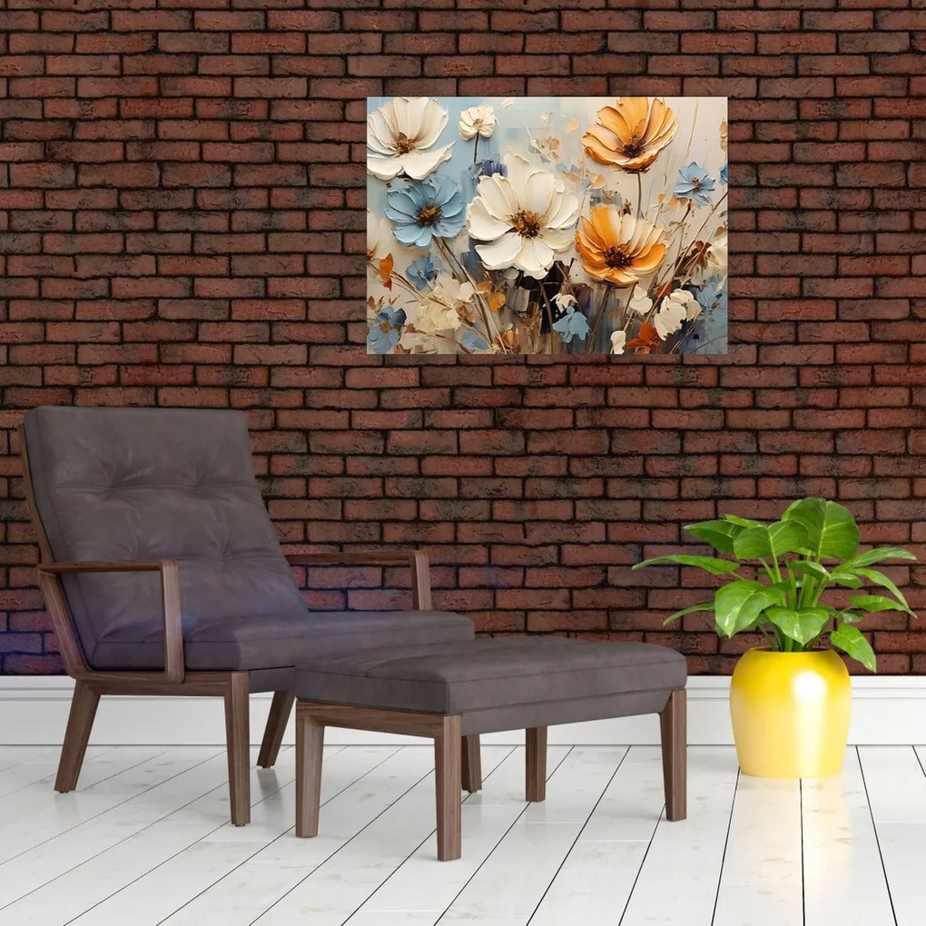 Tablou pe sticlă - Buchete, pictură (70x50 cm)