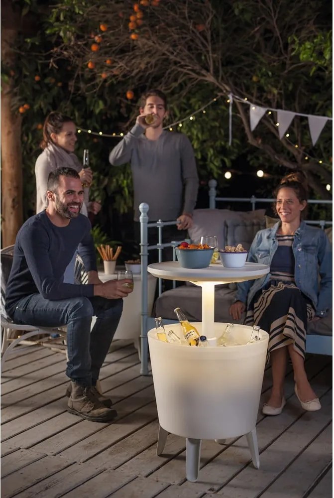 Masă de grădină cu frapieră rotundă 49.5x49.5 cm Illuminated cool – Keter