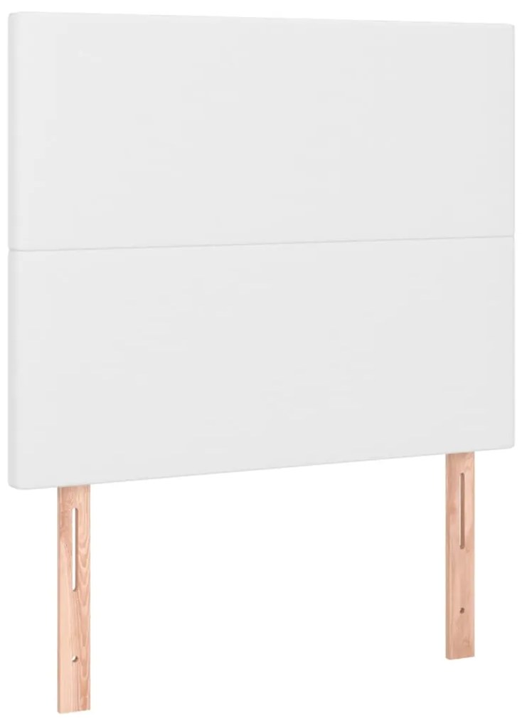 vidaXL Tăblie de pat albă 80x5x118/128 cm piele ecologică