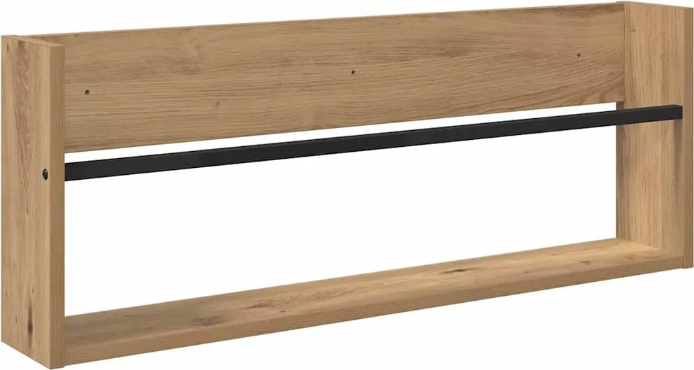 vidaXL Raft pentru reviste cu raft Stejar Artizanal 80 x 12 x 30 cm